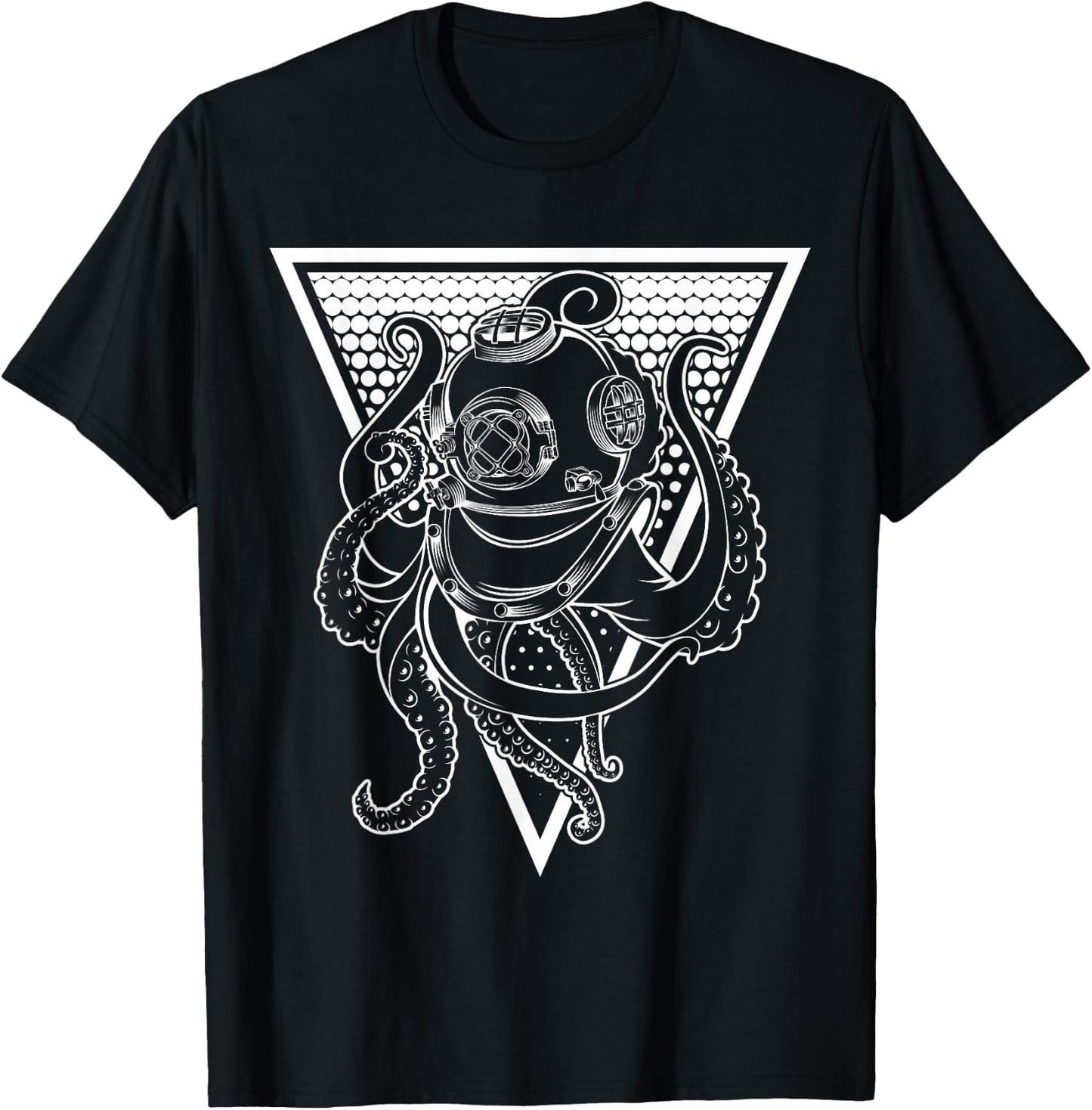 Deep Sea Diving Helmet Octopus Octopus Underwater Diver Gift T-Shirt - T-Shirt | Black