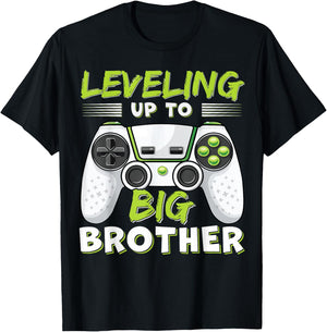 Leveling Up to Big Brother T-Shirt - T-Shirt | Black