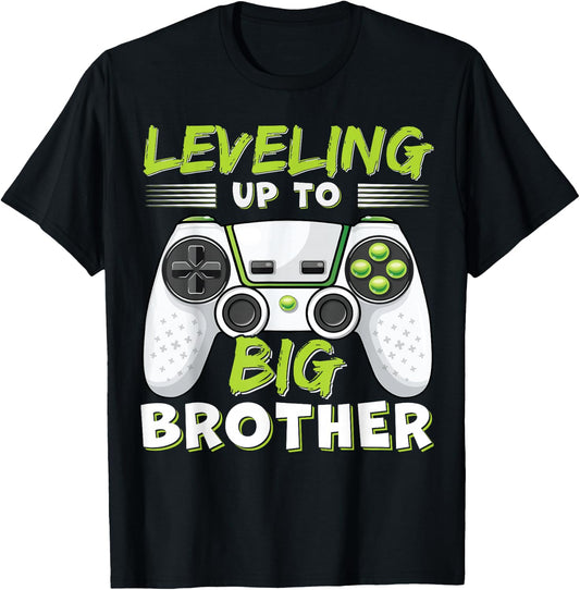Leveling Up to Big Brother T-Shirt - T-Shirt | Black