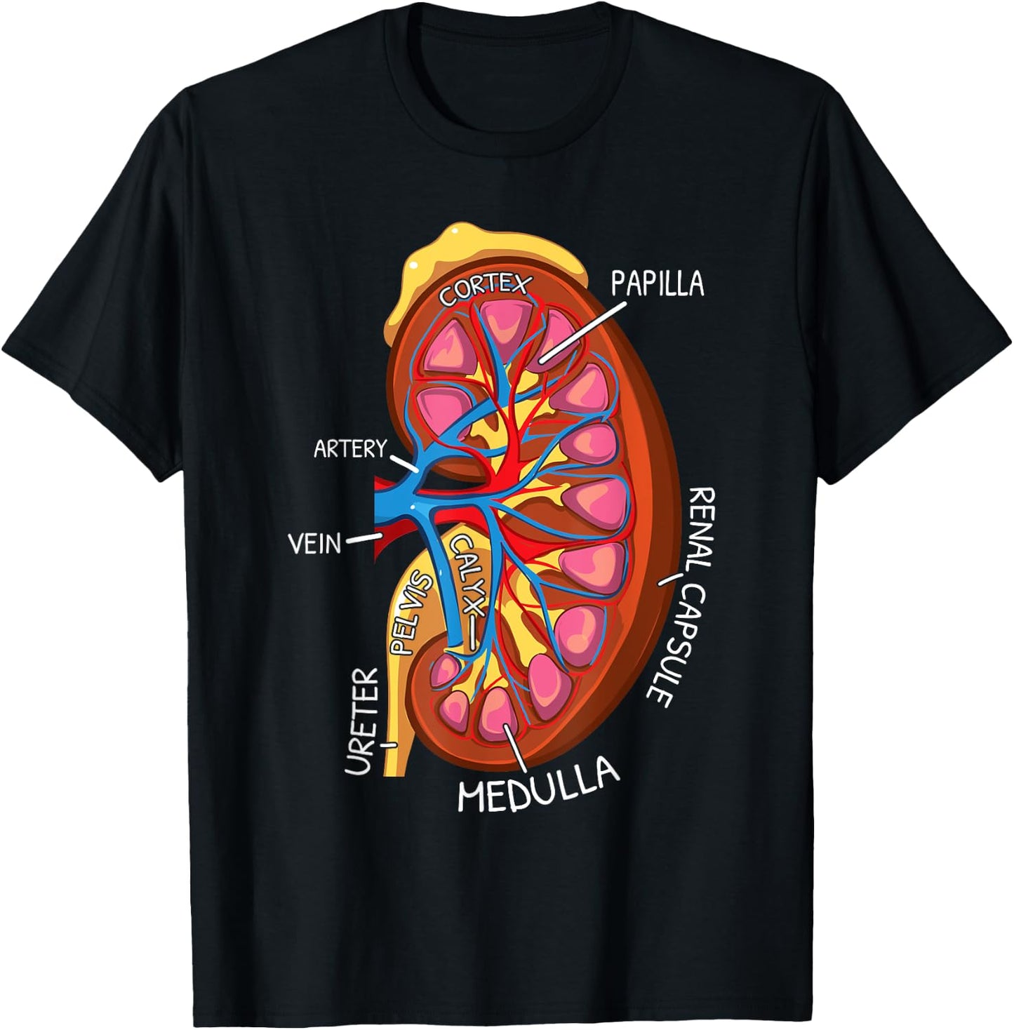 Kidney Anatomy Nephrology Dialysis Nurse T-Shirt - T-Shirt | Black