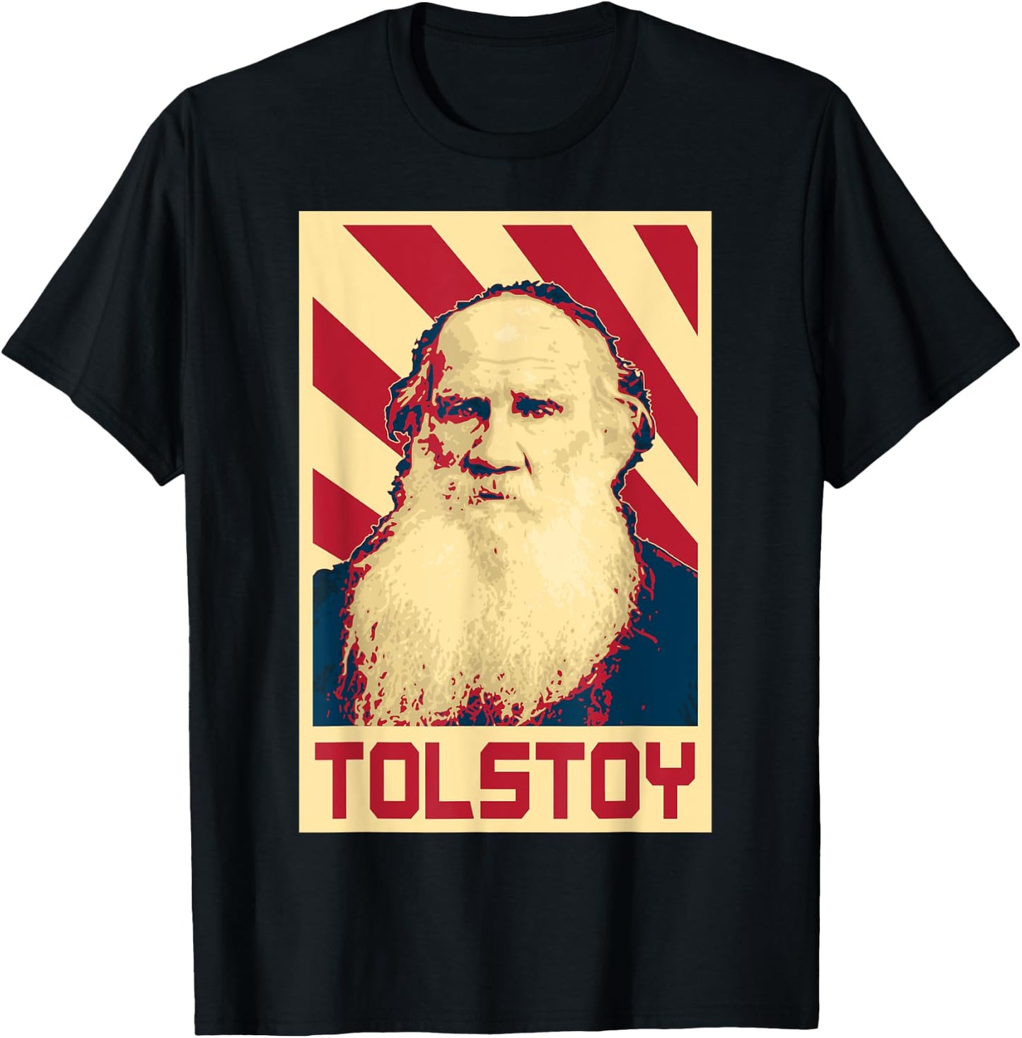 Leo Tolstoy Retro Propaganda T-Shirt - T-Shirt | Black