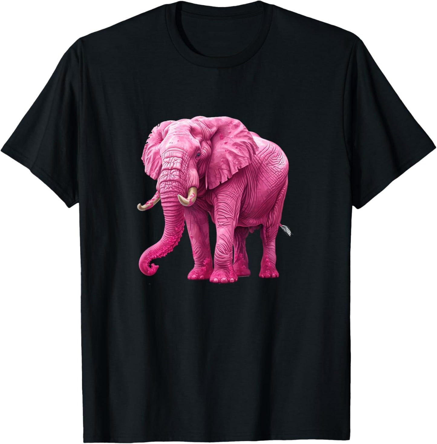 Fun Elephant Lover Cool Pink Elephant T-Shirt - T-Shirt | Black