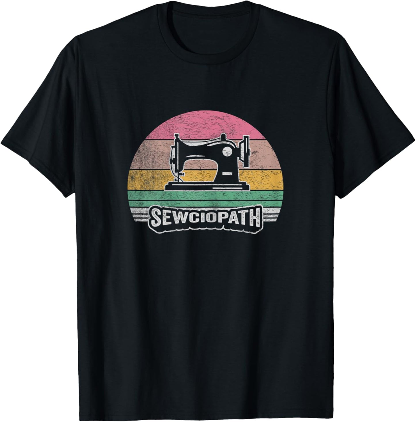 Retro Vintage Sewing Shirt Funny Sew Sewing Lover Sewciopath T-Shirt - T-Shirt | Black