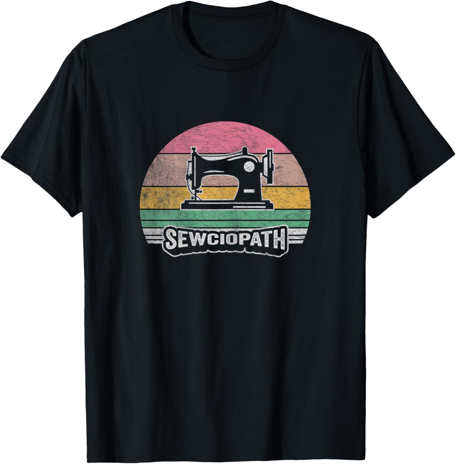 Retro Vintage Sewing Shirt Funny Sew Sewing Lover Sewciopath T-Shirt - T-Shirt | Black