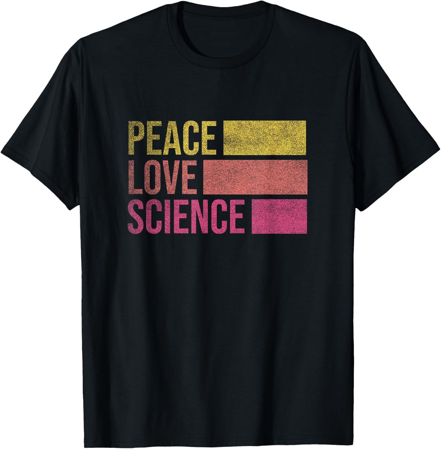 Funny Peace Love Science Lovers Math Chemistry Teacher Gift T-Shirt - T-Shirt | Black