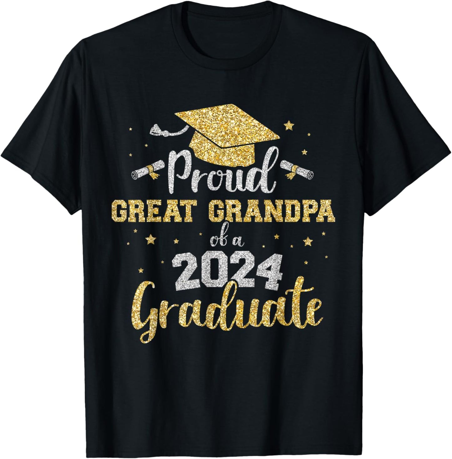Proud great grandpa class of 2024 graduate senior graduation T-Shirt - T-Shirt | Black
