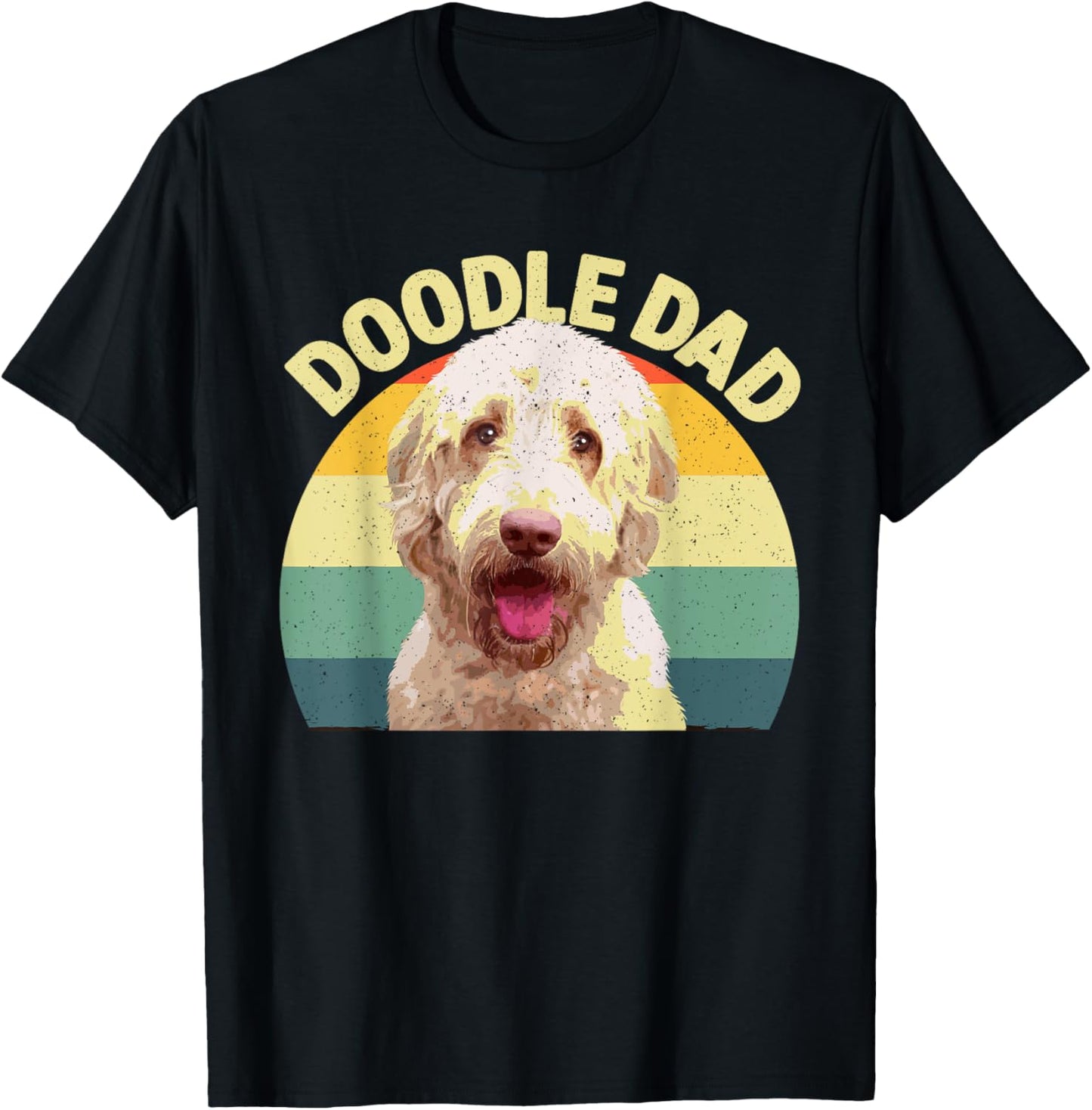 Funny Doodle Dad Art Papa Daddy Goldendoodle Lover T-Shirt - T-Shirt | Black