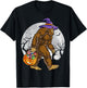 Bigfoot Witch Pumpkin Halloween Girls Women Sasquatch Lovers T-Shirt - T-Shirt | Black