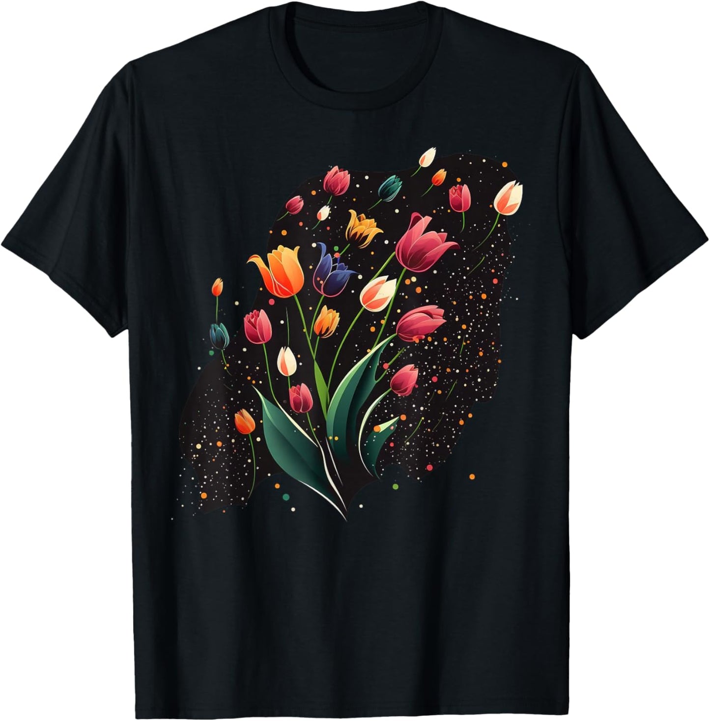 Tulip bouquet on Tulip T-Shirt - T-Shirt | Black