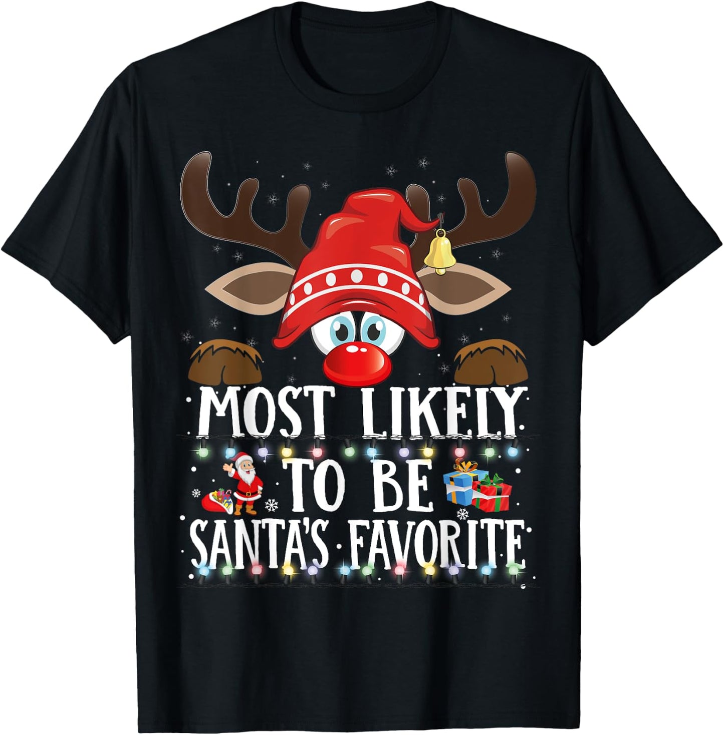 Christmas Matching Most Likely To Be Santa’s Favorite PJS T-Shirt - T-Shirt | Black