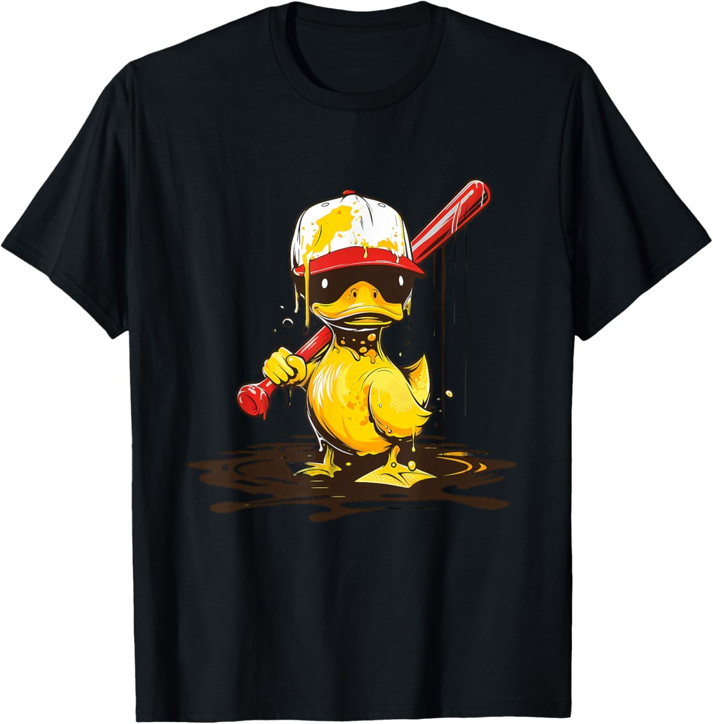 Rubber Duck Baseball Player Rubber Duckie Rubber Duck Lover T-Shirt - T-Shirt | Black