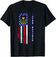Retired E-8 Senior Chief Petty Officer Rank American Flag T-Shirt - T-Shirt | Black