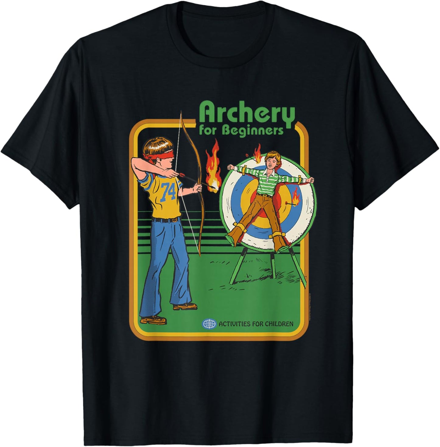 Steven Rhodes Archery for Beginners Retro Dark Humor T-Shirt - T-Shirt | Black