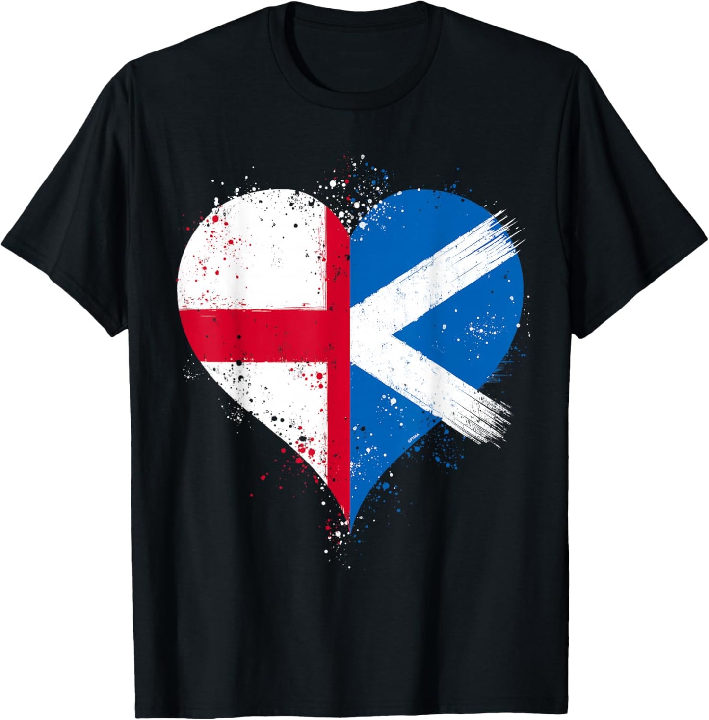 Scotland England Flag for Half Scottish Half English Pride T-Shirt - T-Shirt | Black