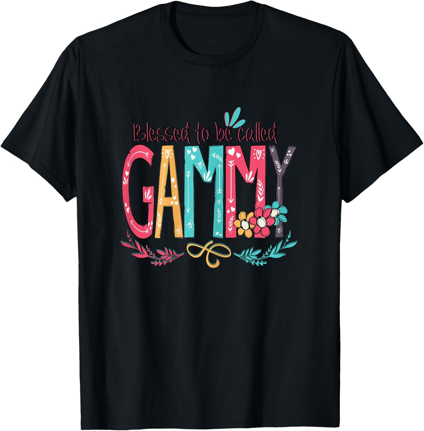 Blessed to be called Gammy Colorful gifts-Grandma T-Shirt - T-Shirt | Black