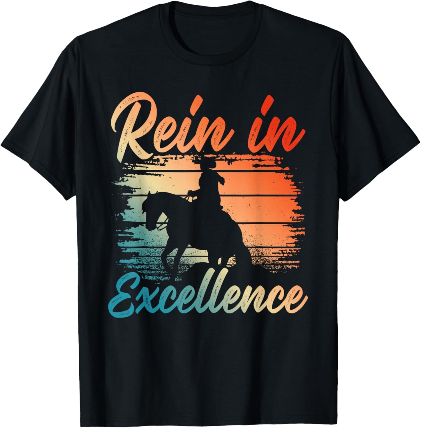 Sliding Stop Reining Horse Equestrian Western Riding T-Shirt - T-Shirt | Black