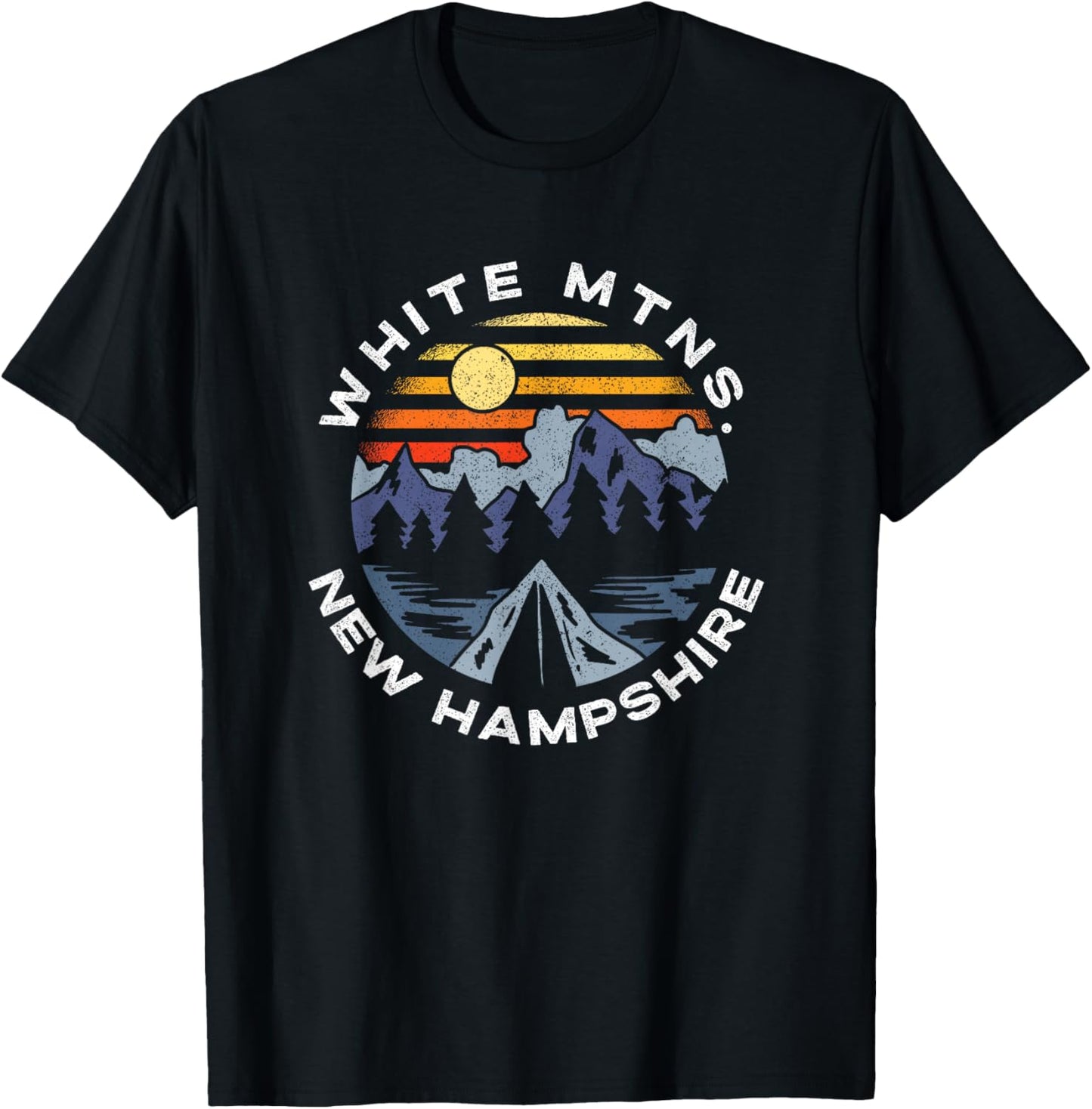 White Mountains New Hampshire Mountains Vacation Souvenir T-Shirt - T-Shirt | Black