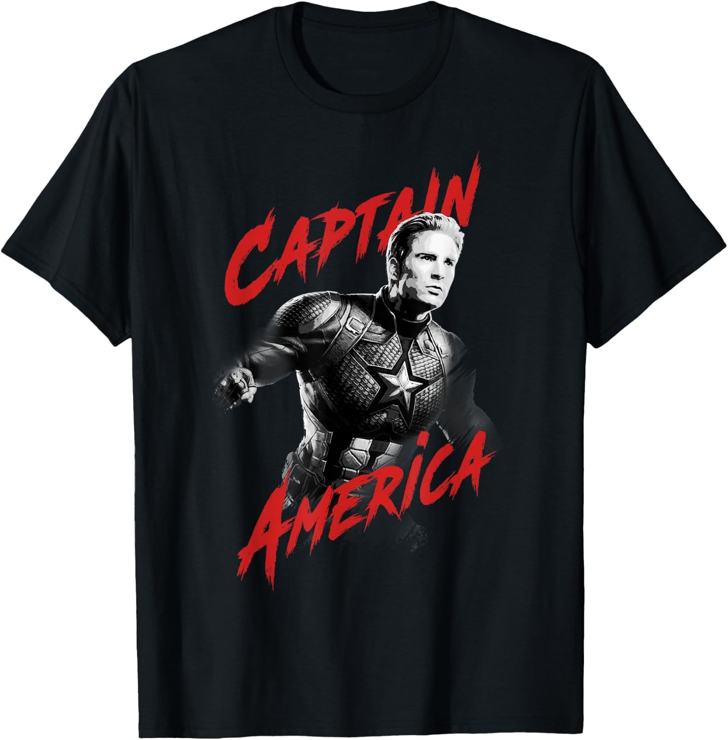 Avengers Endgame Captain America Tonal Portrait T-Shirt - T-Shirt | Black