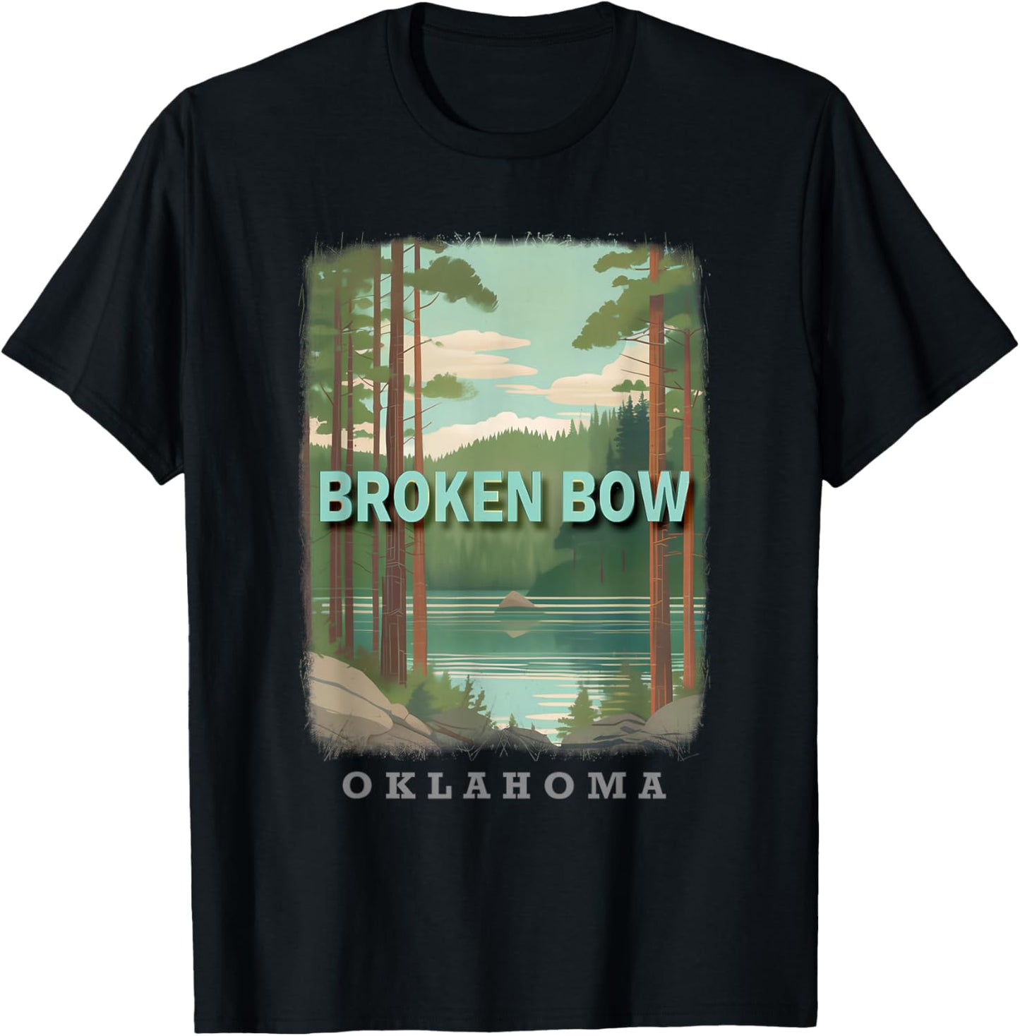 Broken Bow Oklahoma OK Nature's Oasis SD071 T-Shirt - T-Shirt | Black