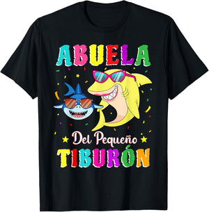 Abuela del Pequeño Tiburón nieto cumpleaños tiburón T-Shirt - T-Shirt | Black
