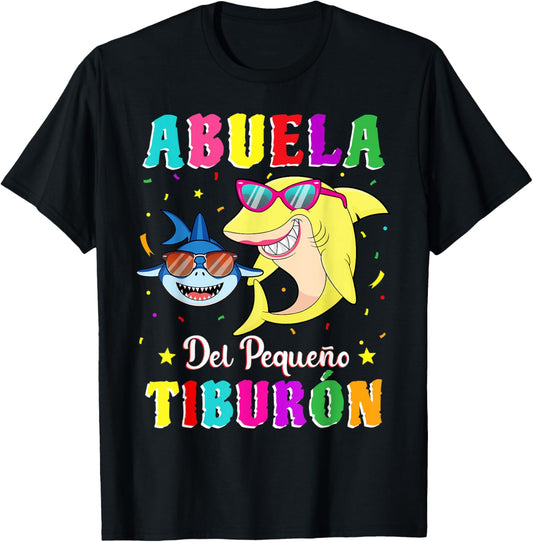 Abuela del Pequeño Tiburón nieto cumpleaños tiburón T-Shirt - T-Shirt | Black