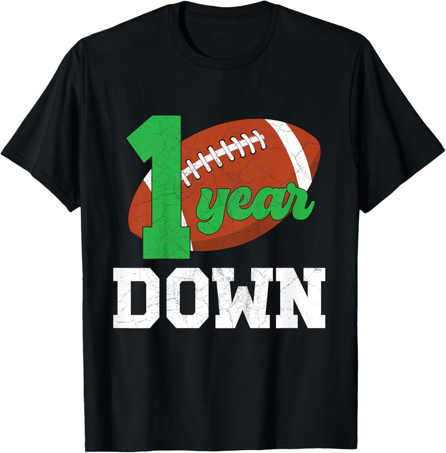 Kids 1st Birthday Party Football Boy One Year Old Football Player T-Shirt - T-Shirt | Black