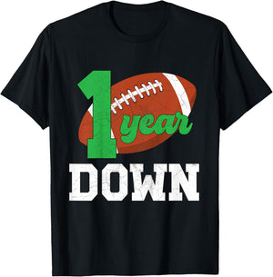 Kids 1st Birthday Party Football Boy One Year Old Football Player T-Shirt - T-Shirt | Black