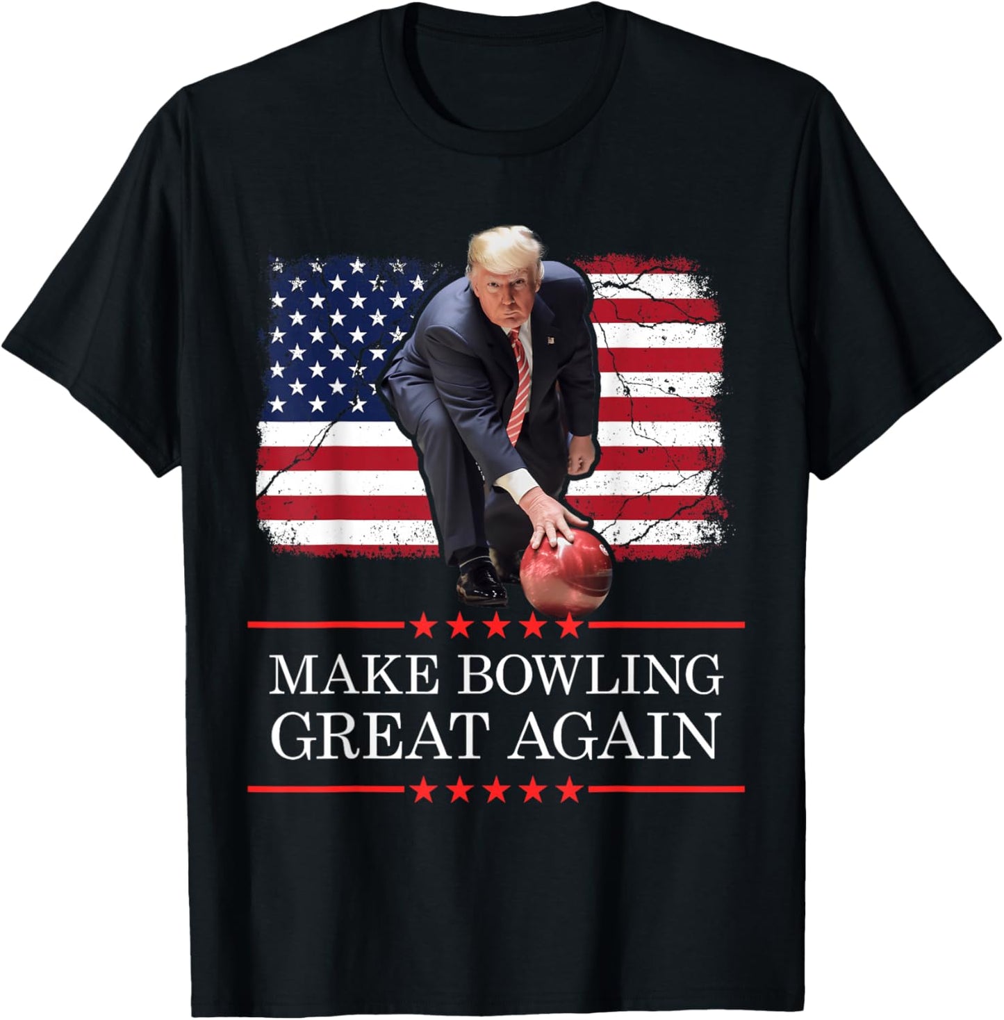 Make Bowling Great Again - Funny Trump Bowling Player T-Shirt - T-Shirt | Black