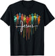 Colorful Jesus Cross Melting Heart For Christian Jesus Lover T-Shirt - T-Shirt | Black
