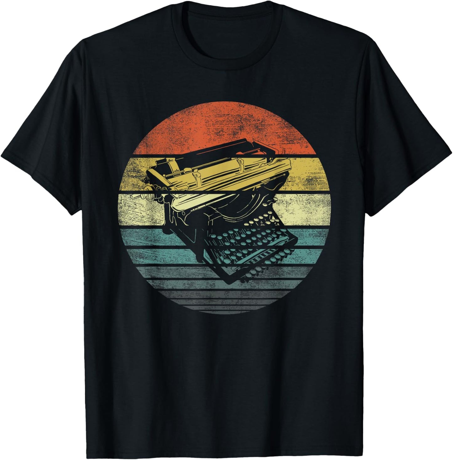 Writer Author Apparel -Kids/Adults Retro Typewriter Design - Black, Small T-Shirt - T-Shirt | Black