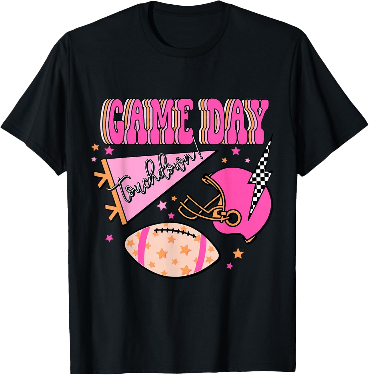 Football Shirt Preppy Football Season T-Shirt - T-Shirt | Black