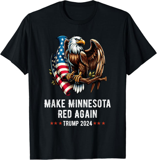 Make Minnesota Red Again Eagle Republican Trump 2024 T-Shirt - T-Shirt | Black