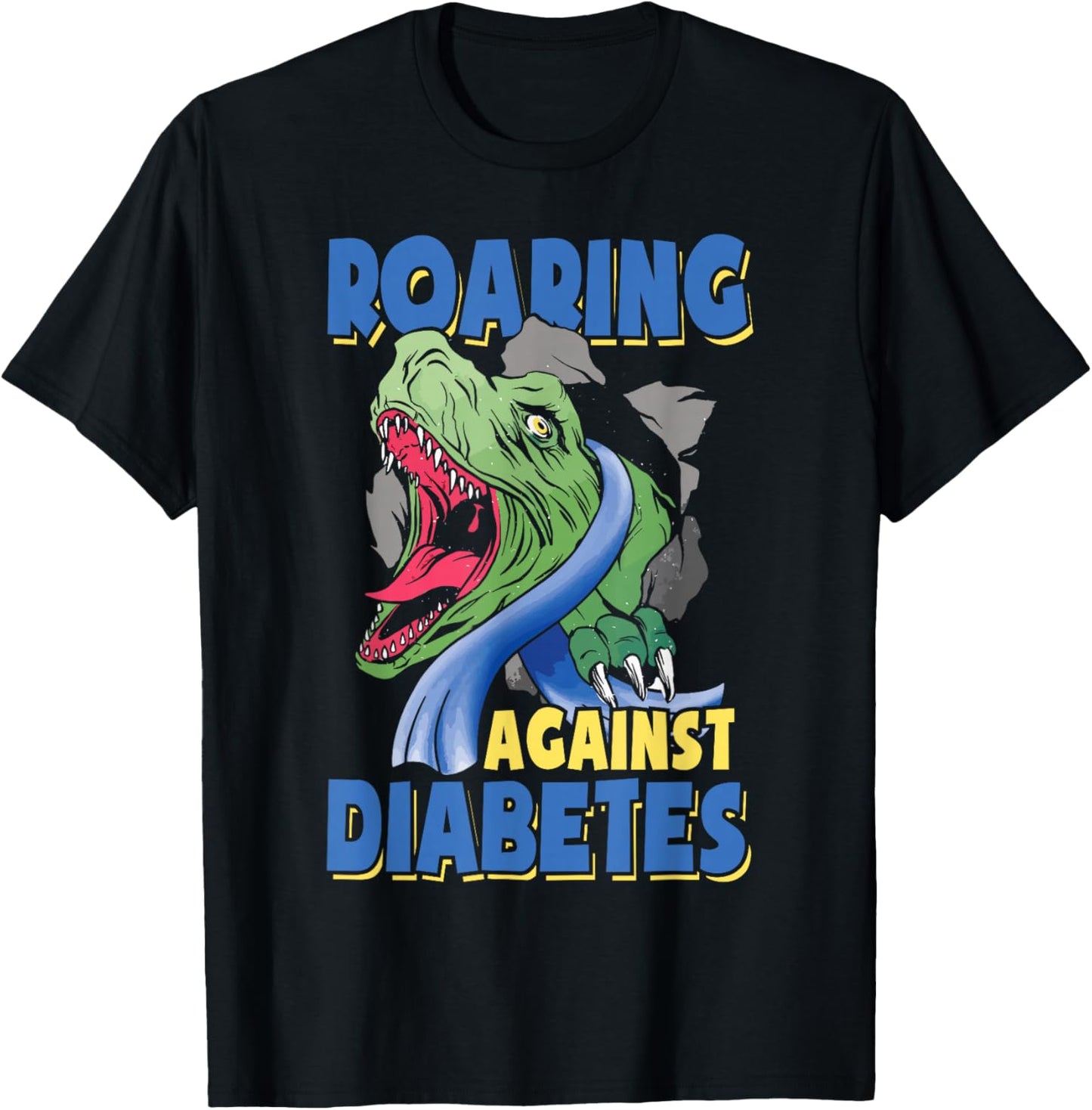 Diabetic Toddler Kids Diabetes Awareness Month T Rex T-Shirt - T-Shirt | Black