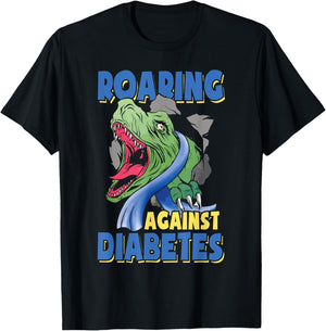 Diabetic Toddler Kids Diabetes Awareness Month T Rex T-Shirt - T-Shirt | Black