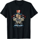 Retro HD Motorcycle VTwin ShovelHead Engine Skull Top Hat T-Shirt - T-Shirt | Black