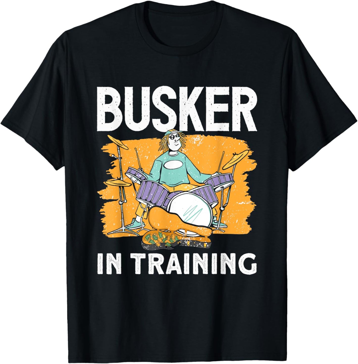Busker training Banjo Busker Busking T-Shirt - T-Shirt | Black