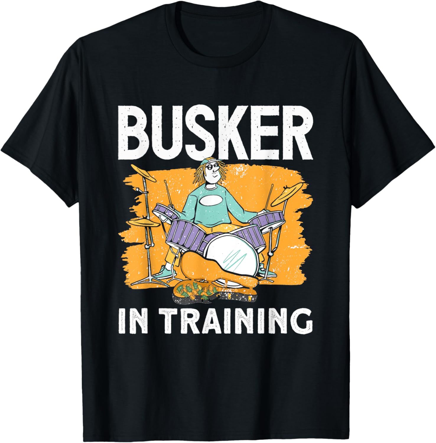 Busker training Banjo Busker Busking T-Shirt - T-Shirt | Black