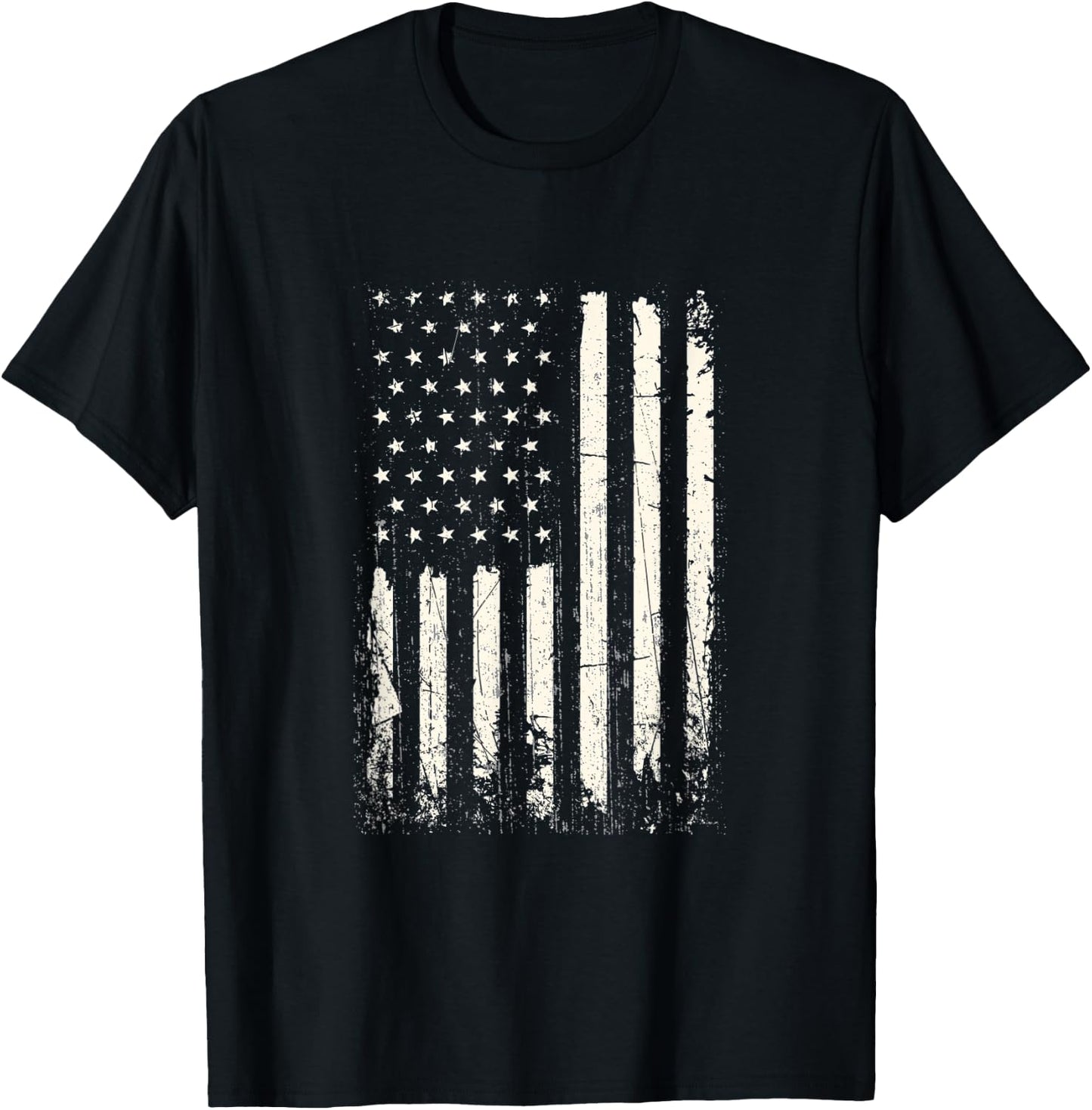 Vertical American Flag American Flag Distressed Men T-Shirt - T-Shirt | Black