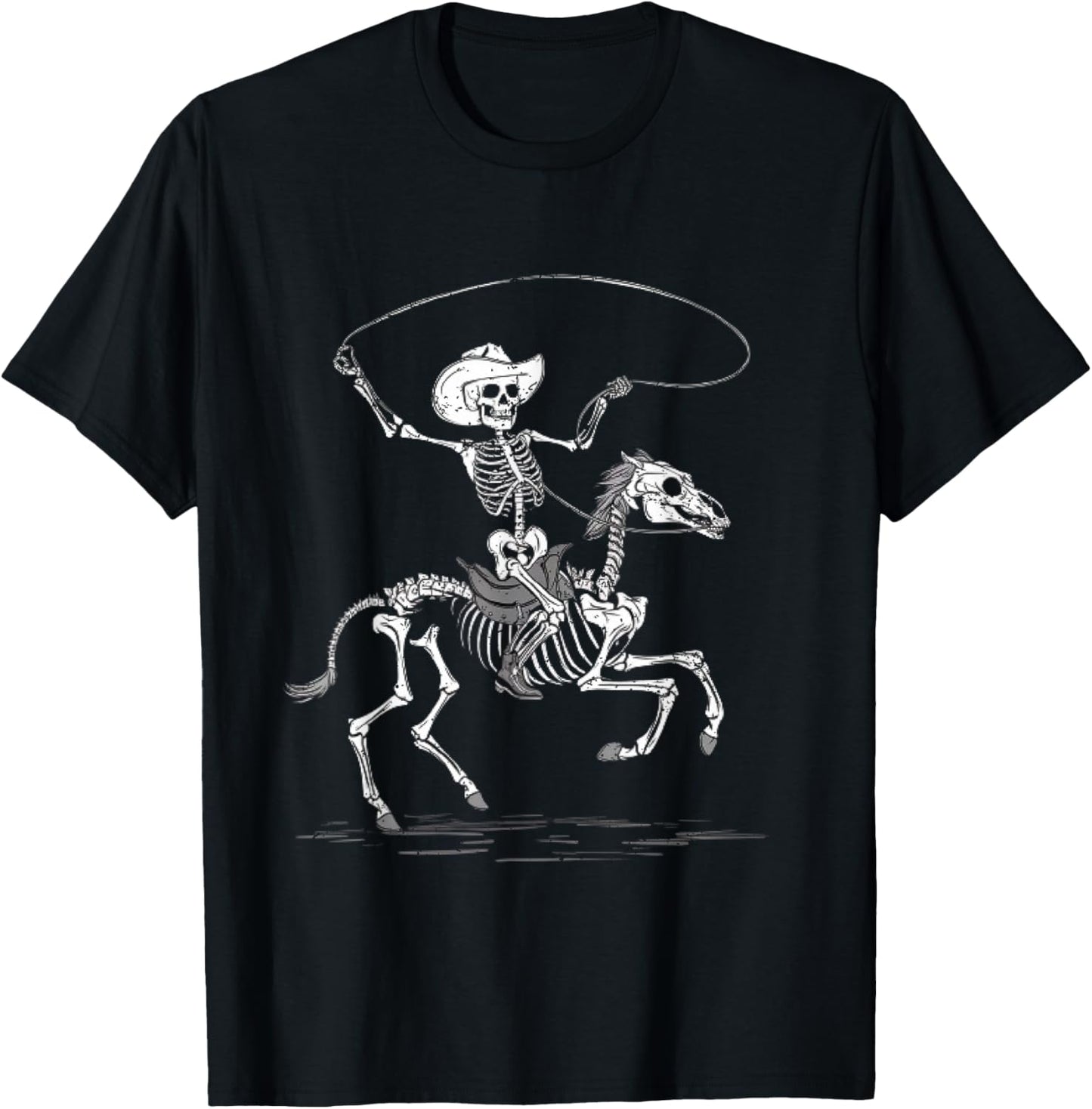 Halloween Cowboy Horse Skeleton Costume T-Shirt - T-Shirt | Black