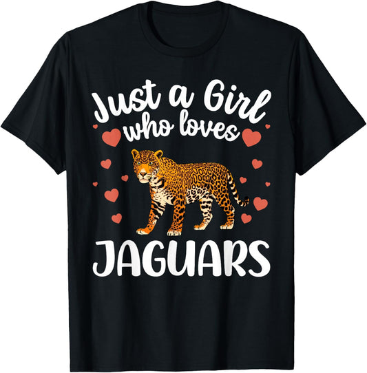 Funny Jaguar Art for Girls Women Kids Large Cat Jaguar Lover T-Shirt - T-Shirt | Black