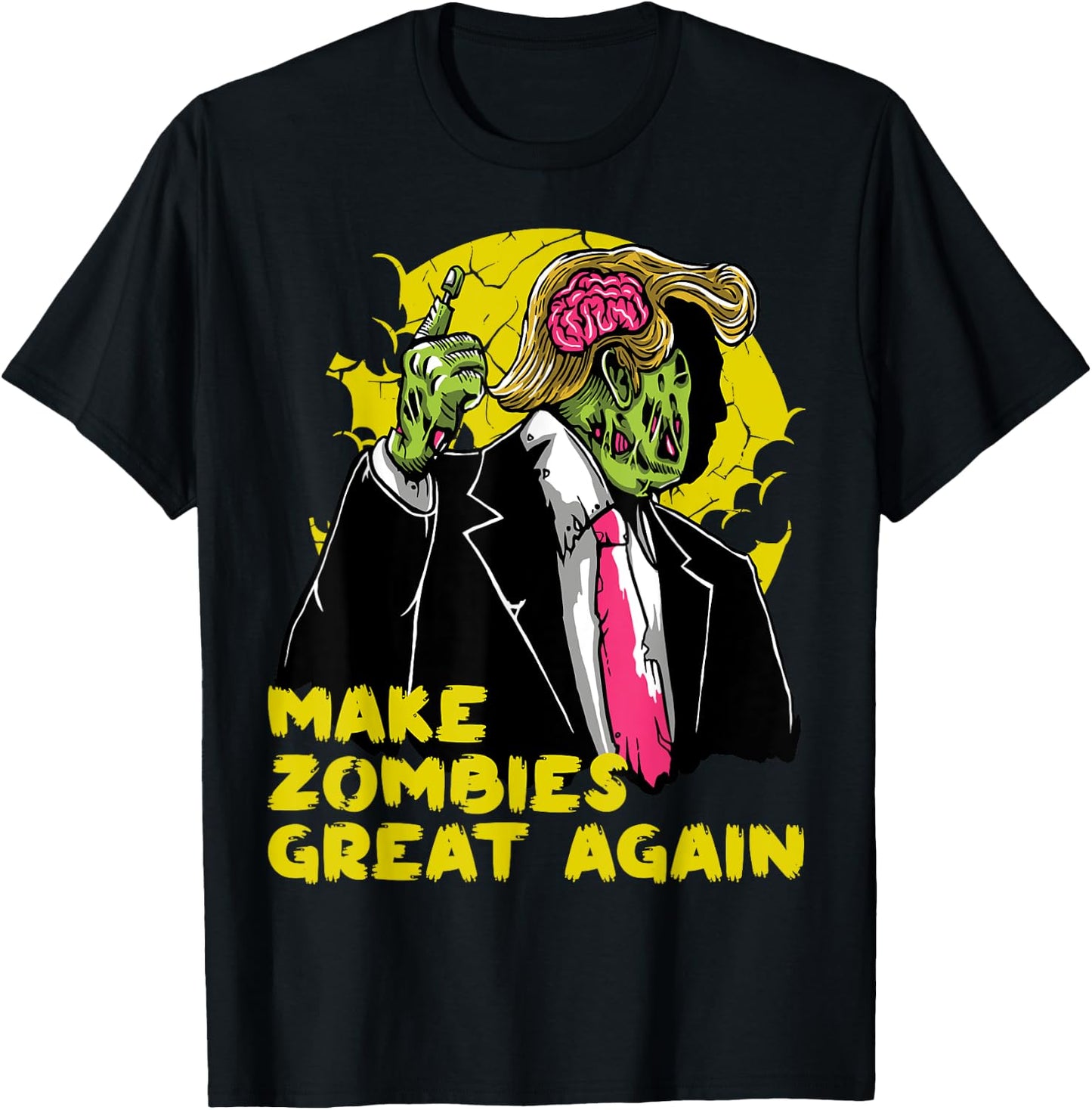 Make Zombies Great Again Funny Trump Zombie Costume Shirt T-Shirt - T-Shirt | Black