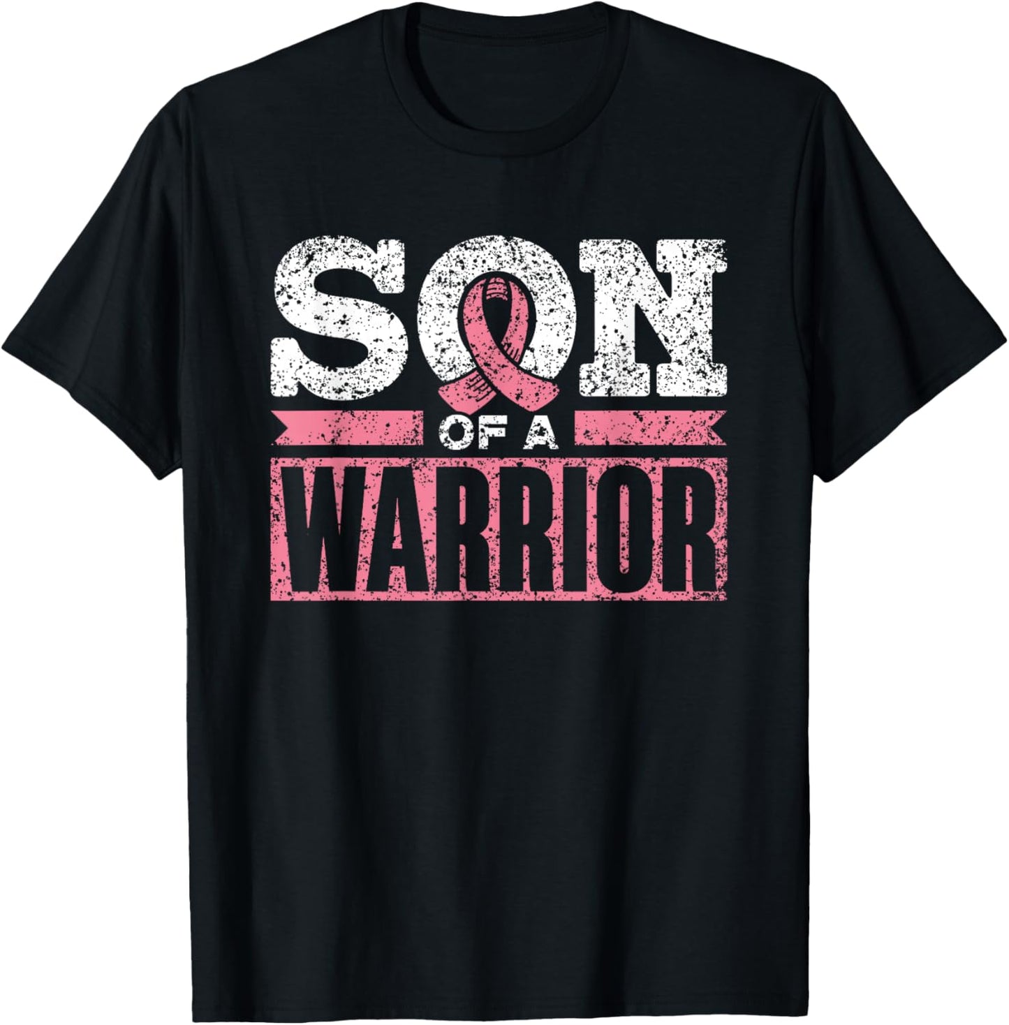 Son Of A Warrior Support Pink Fighter Breast Cancer T-Shirt - T-Shirt | Black