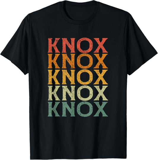Retro Custom First Name Knox T-Shirt - T-Shirt | Black