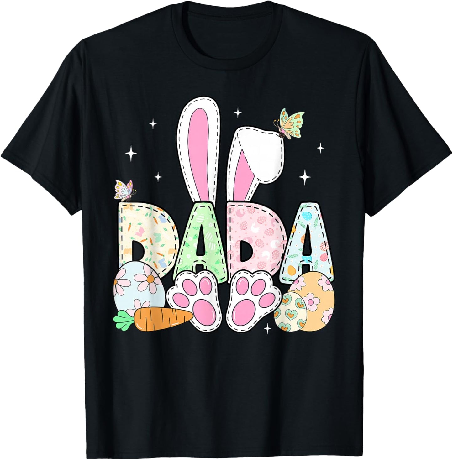 Easter Bunny Dada Spring Eggs Hunting Family Matching Easter T-Shirt - T-Shirt | Black
