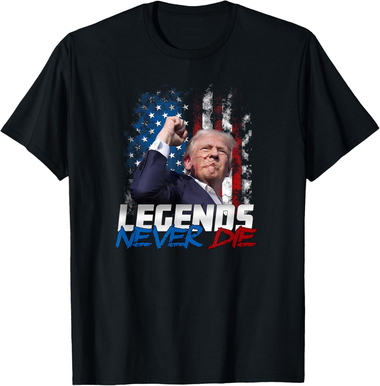 Legends Never Die - President Donald J. Trump T-Shirt - T-Shirt | Black
