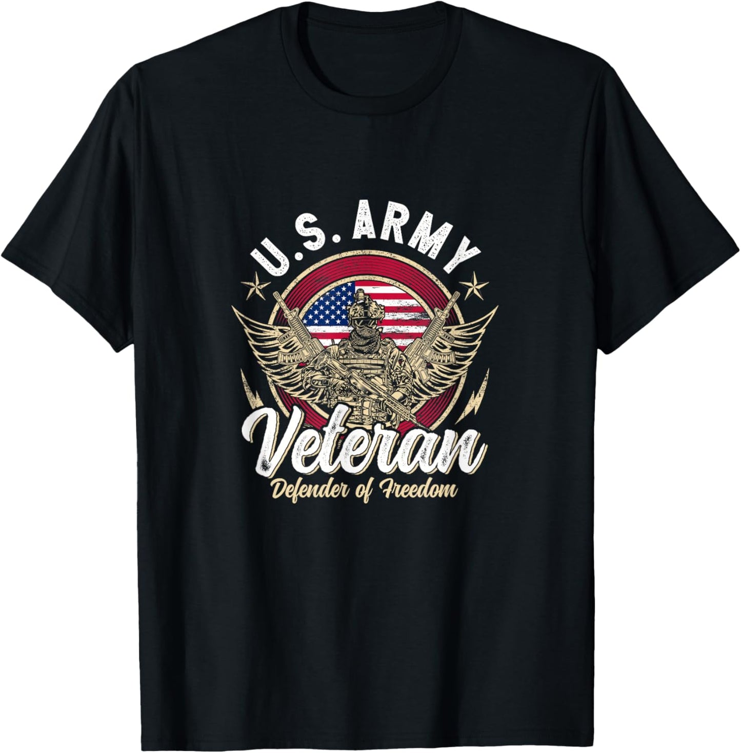 US Army Veteran - Defender of Freedom T-Shirt - T-Shirt | Black