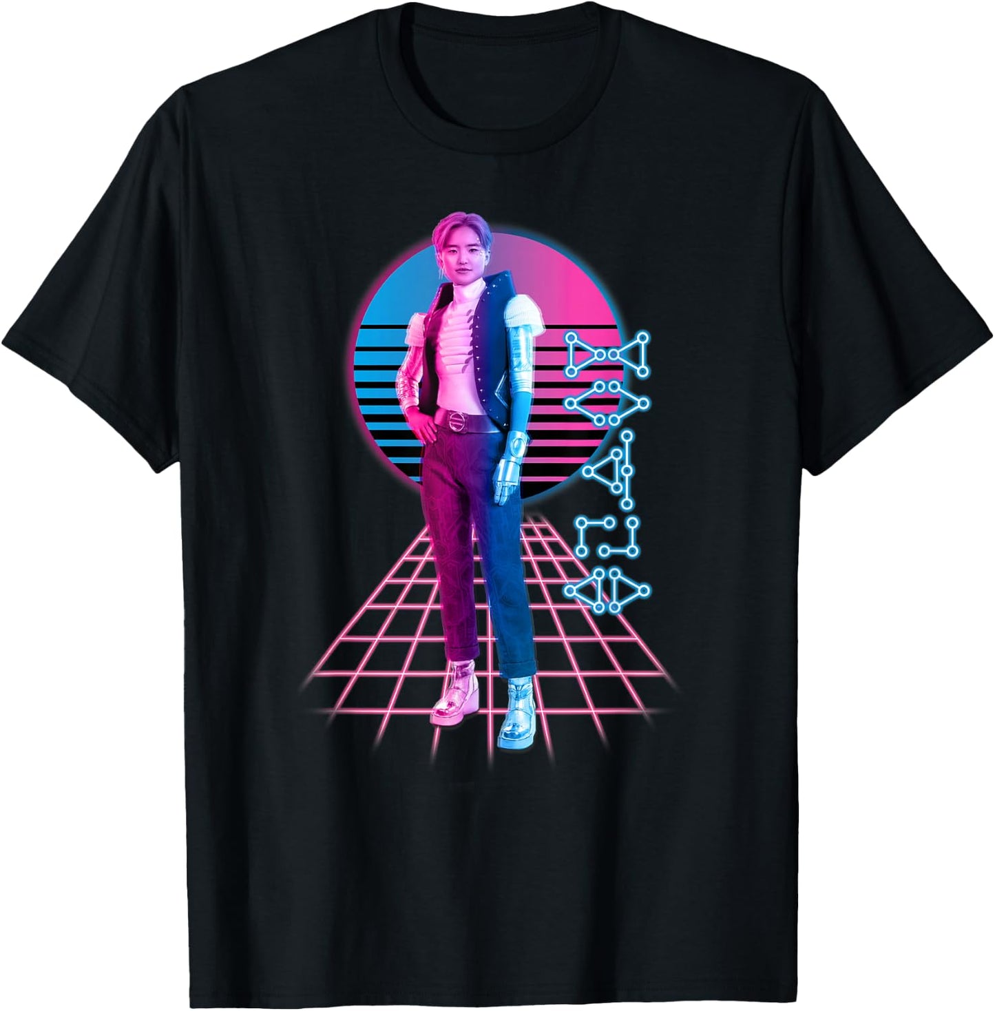 Disney Zombies 3 A-Spen Neon Standing Pose T-Shirt - T-Shirt | Black