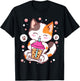 Katze Boba Bubble Tea Anime Kawaii Neko T-Shirt - T-Shirt | Black