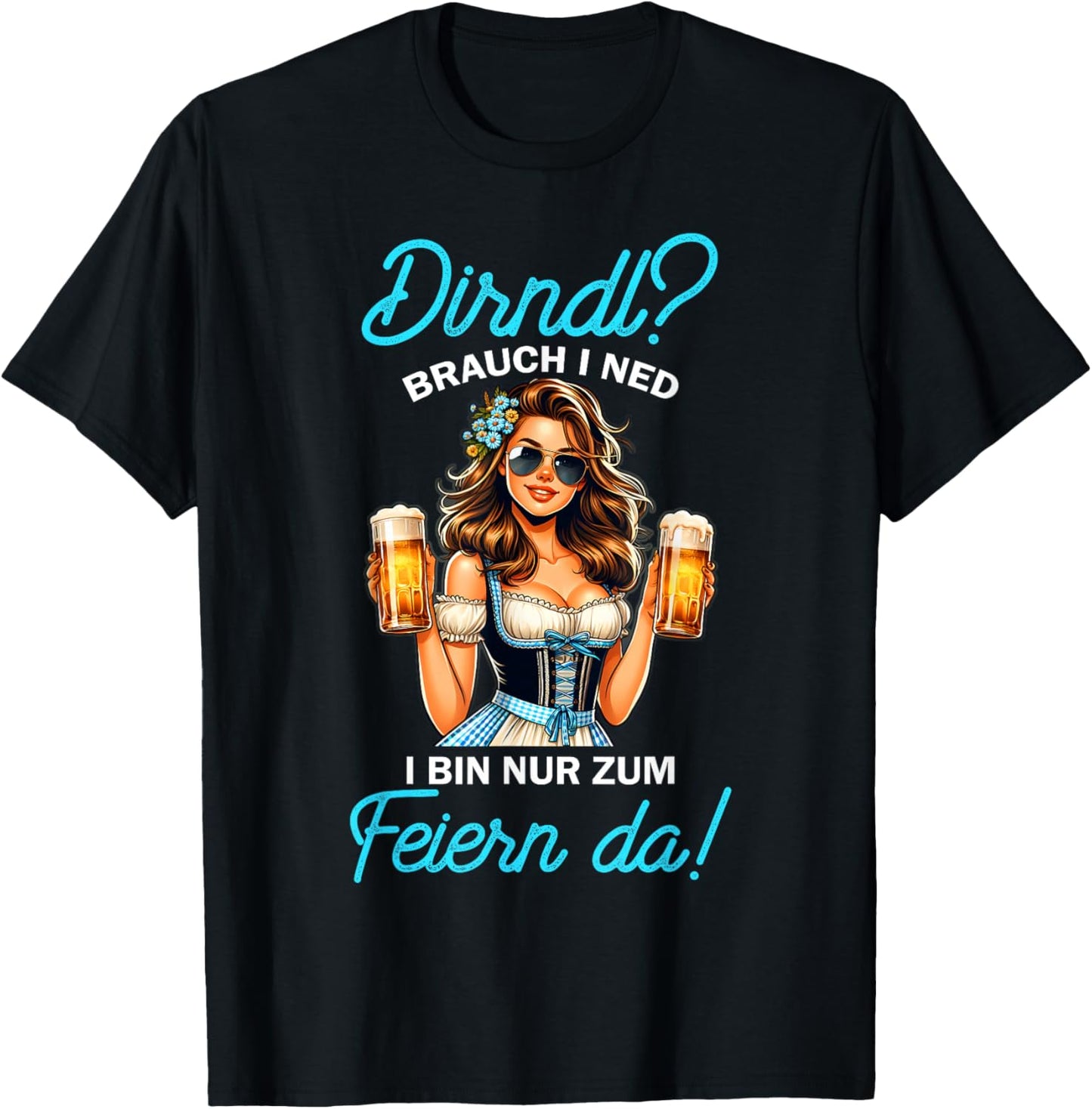 Damen Trachtendirndl für Oktoberfest T-Shirt - T-Shirt | Black