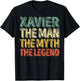 Xavier The Man The Myth The Legend Shirt First Name Xavier T-Shirt - T-Shirt | Black